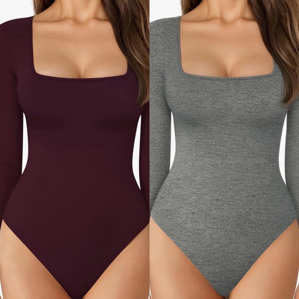 2 Mangopop Square Neck Bodysuits
